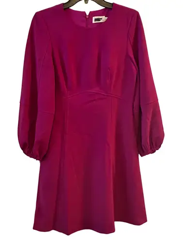 Eliza J Magenta Pink Long Sleeve A-Line Dress Size 8 with Pockets