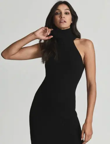 Reiss Black Clemmy Cashmere Blend Sweater Dress