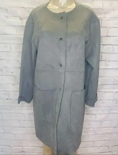 Magaschoni Magashoni Grey Faux Leather button coat