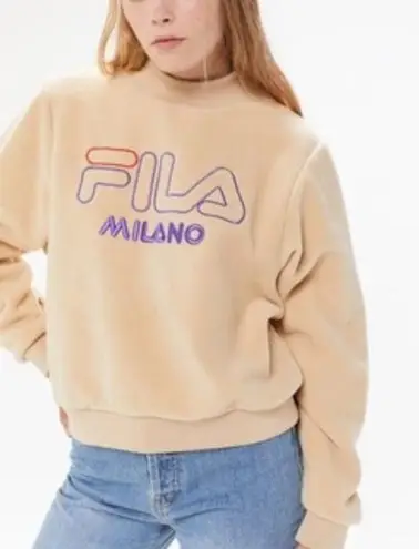 FILA Urban Outfitters Exclusives Sherpa Mock Neck Sweatshirt Tan 125 50 Off Retail From Cortney