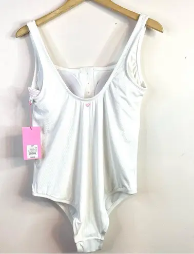 Stoney Clover Lane Stoney Clover x Target White Ribbed Cheeky High leg one piece swimsuit 16W new