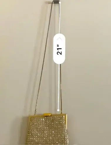 La Regale VTG Gold Color Rhinestone Handbag Clutch or Shoulder Bag WITH CHAIN