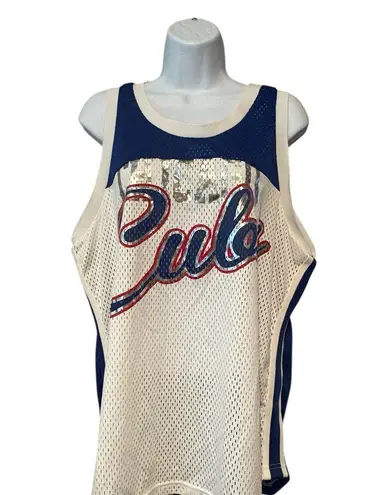 Chicago Cubs Women’s Jersey Style Tank Top White and Blue 2XL Size XXL