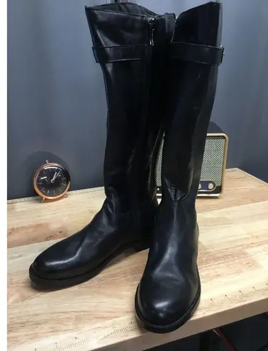 Easy Spirit Aubrey Women's 7 M Black Leather Side Zipper Knee High Casual Boots