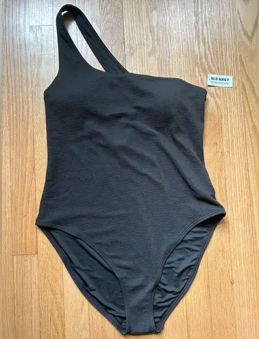 Old Navy NWT  Pucker One Shoulder Black Swimsuit Size Large XL