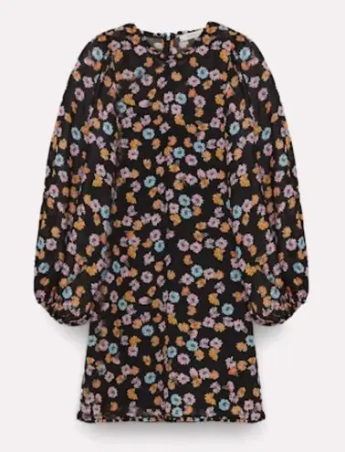 Dorothee Schumacher Floral Confetti Print Structured Volumes Dress Size 3 NWT Black