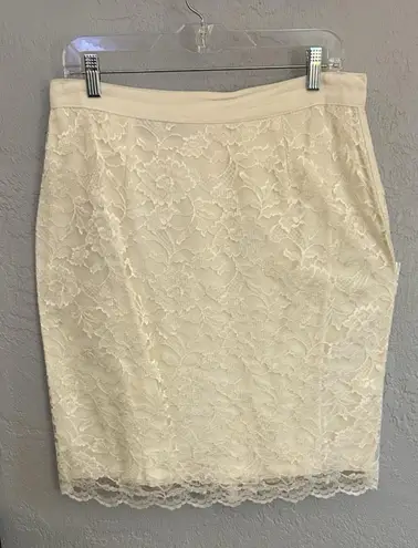 Vintage Morningside Lace Skirt SZ 16 lined USA Office Siren Coquette Wedding
