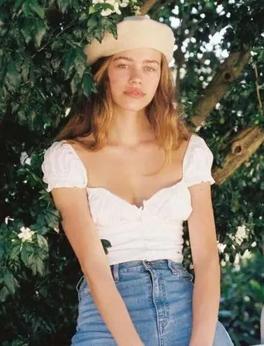 With Jean With Jéan Louie Top in White | Size S