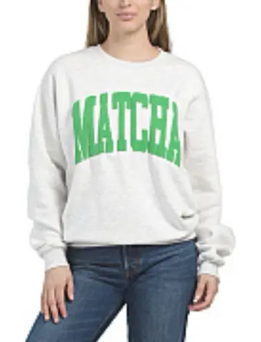 Pacific & Co MATCHA Sweatshirt Large Oatmeal Gray Crewneck Pullover NWT Cozy