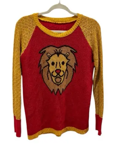 ELHOFFER Design, Lion Harry Potter Gryffindor Novelty Red Knit Sweater Medium