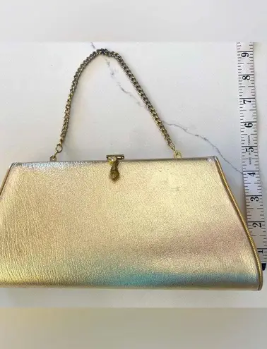 Vintage Metallic Gold Evening / Special Occasion Clutch Purse Handbag Wristlet