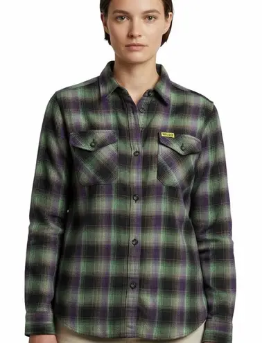 Dixxon Shirt Women's Size Small Steve Caballero Collab Flannel Green Purple - Image 1