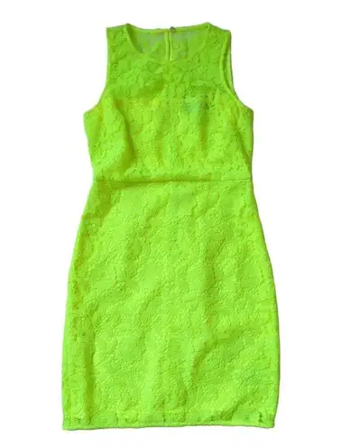 J.Crew NWT  Collection Lace Sheath in Neon Citron Yellow Sleeveless Dress 4 $148