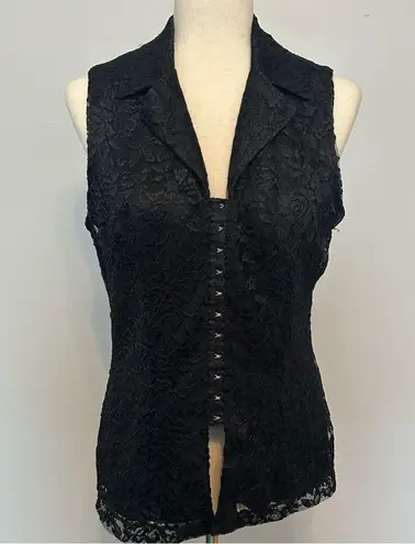 Scarlett 90s Black Lace Corest Tank Top Size 10