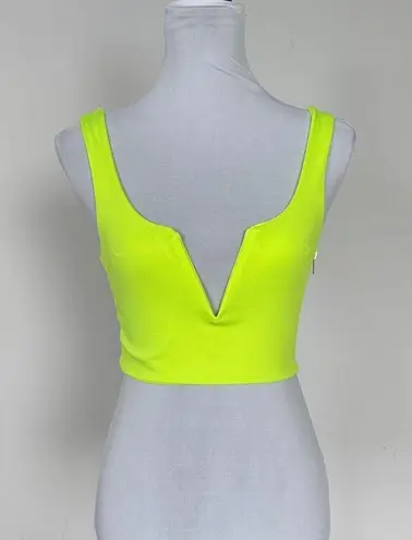 Vibrant Lime Green Crop Top Sz SM Yellow