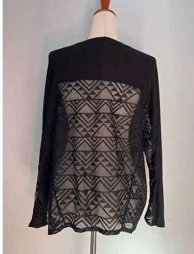 Ramy Brook Aprec  black geometric sheer dolman sleeve top witch witchy whimsigoth