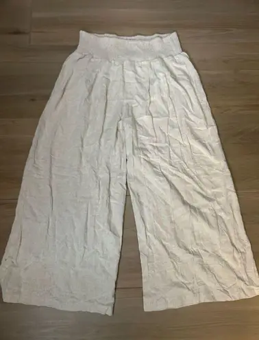 NEW Linen Palazzo Wide Leg High Waist Lounge Pants XL