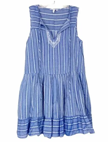 BCBGeneration  Blue Striped Sleeveless Ruffle Dress Sz XS