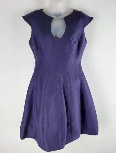 Halston Heritage NEW Sleeveless Silk Dress Purple Fit And Flare Size 4