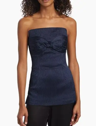 Tove Ida Bow Strapless Top Navy Blue Size 6