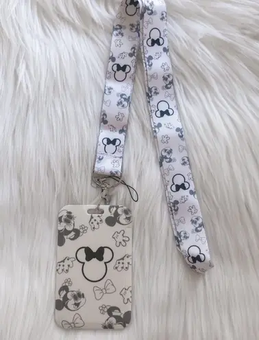 Minnie Mouse lanyard with Id/ card holder White