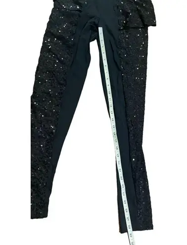 Weissman adult women’s dance performance theater sequin pants size med Black