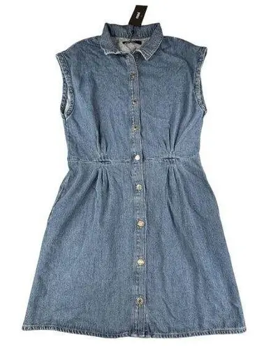 Mavi Shirt Dress Mercy Mid Summer Denim Pockets Womens XL NWT Blue