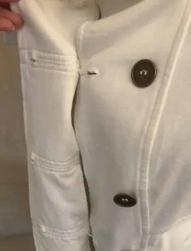 EUC White Button Jacket with Hood Size M