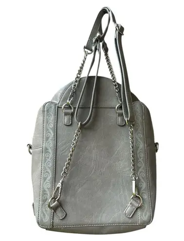 Lounge Fly Gray Backpack with Rounded Top and Embossed Design