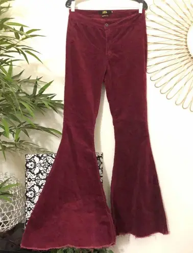 L&B 70s vintage inspired Burgundy corduroy flare wide leg