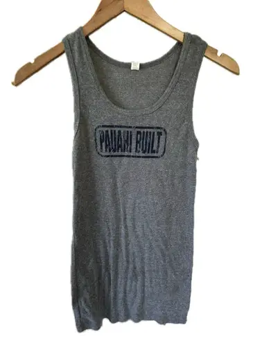Wehiwa Pauahi Built Hawaiian Heather Gray Graphic Ribbed Scoop Neck Tank Top S