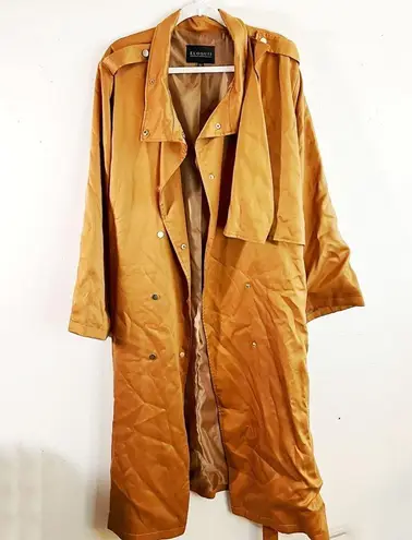 Eloquii Trench Coat Camel Tab Snap Button Front Knee Length Belted Sz 18/20 NWT