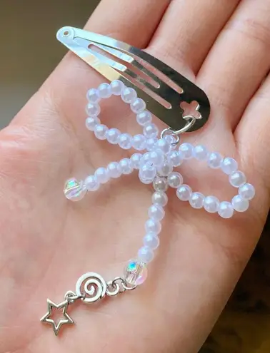 Handmade cute Kawaii fairy grunge style ribbon dangle hair clip 👼❤️🫶🎀