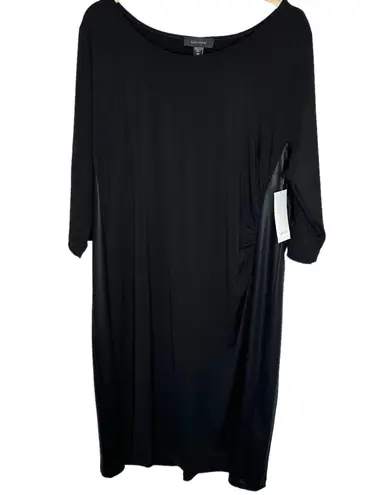Karen Kane black faux leather accent midi dress size 3X