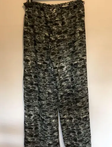 Luxe Wide leg sheer modern animal print bikini pant cover up with bejeweled belt