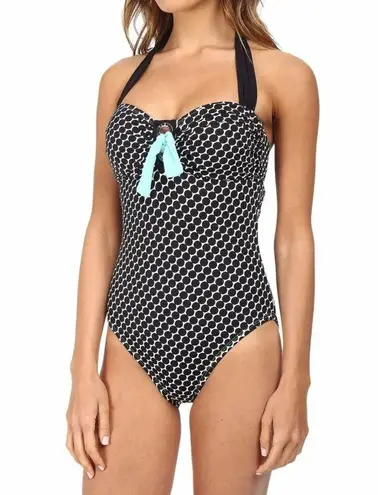 Bleu Rod Beattie NWT Connect The Dots Black & White Polka Dot Swimsuit Size 6