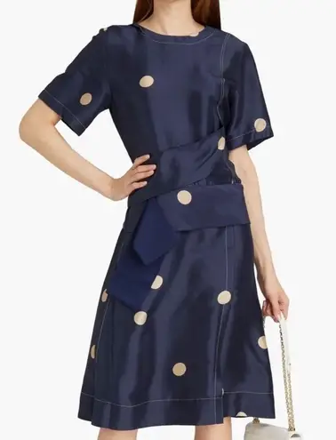 3.1 Phillip Lim Navy Blue Polka Dot Cross Strapped Dress
