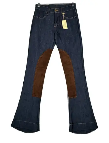 L'Exposition Jeans Women 00 24" Blue Equestrian Pants Breeches Boot Cut Dark