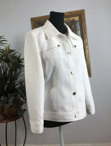 Lancy From 25 Womens Jacket Size SM Button Up Military Style Clueless Preppy White