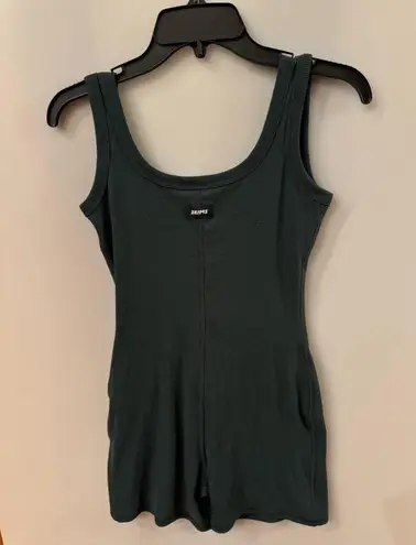 SKIMS  Spruce Cotton Rib Mid-thigh Bodysuit Size L