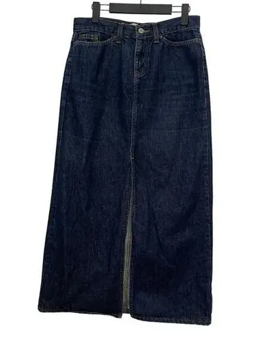 Gap Vintage Denim Maxi Skirt Womens 6 Reg Triangle Front Slit 2007