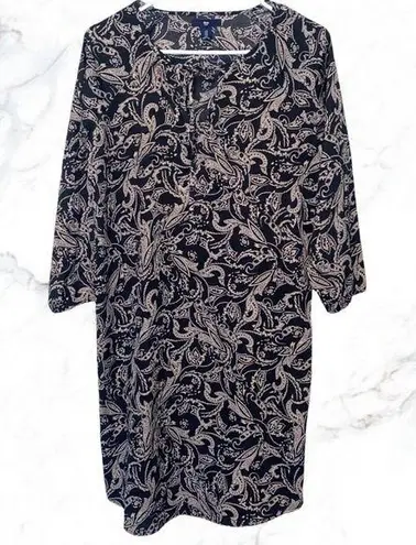 Gap  Black & Tan Paisley Print Tunic Dress