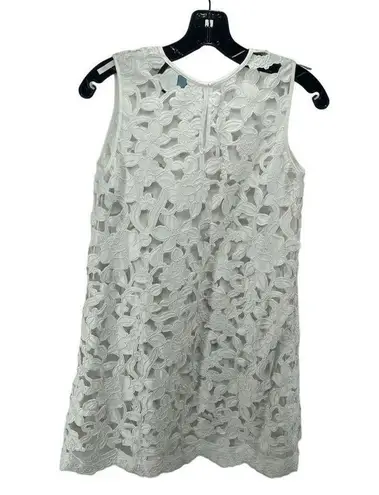 Cynthia Rowley  Womens Laser Cut Dress Sleeveless Mini White Size 0