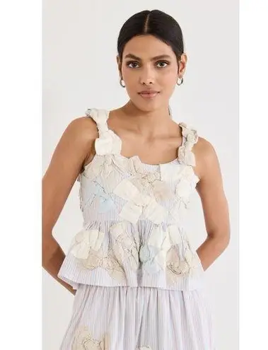 Sea New York Bonnie Bowtie Appliqué Multi Cotton Tank Top Blue