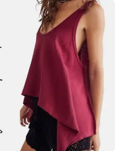 We The Free Free People Sing La La Tank Gone Gogi Red Oversized Top Tank NEW W-092 Sz M