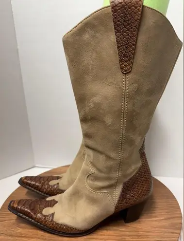 Paul Green Munchen Women Handmade Suede Leather Cowgirl Boots -8
