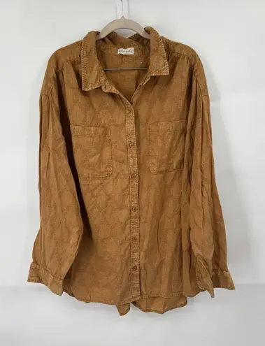 Wonderly Lace Up Back Long Sleeve Button Front Shirt Women Plus Size 4X Western - Image 1