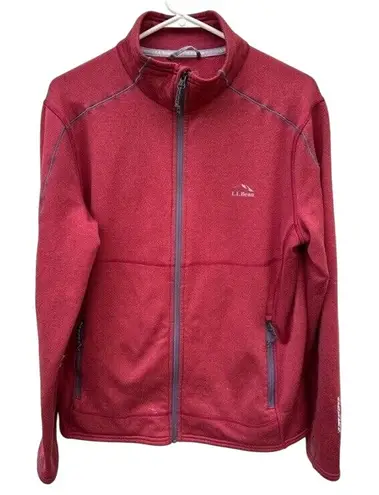 L.L.Bean Full Zip Fleece Jacket Outdoor Hiking Activewear Red Size Small Red Size M