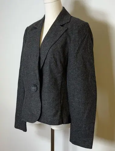 Tribal | Gray Wool Blend Blazer Jacket Single Button Closure Women’s Size 6