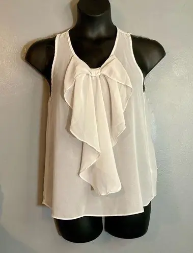 I.N. San Francisco sheer white sleeveless blouse